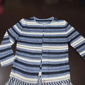 lucien pellat-finet 블루 계열 스트라이프 가디건 S