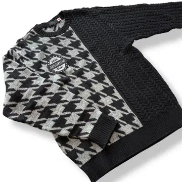 댄스 위드 드래곤 남성용 골프웨어 니트 하운드투스 패턴 사이즈 3 L