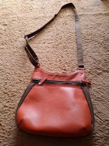 오렌지 숄더백 일본제 새상품급