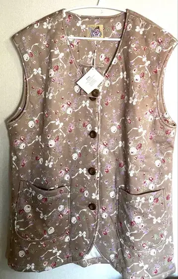 새상품 미사용 택 포함 TUNIC 튜닉 베스트 꽃무늬