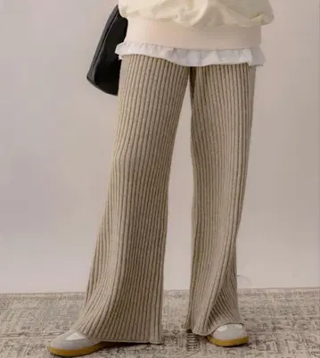 NOAHL 리브 니트 와이드 팬츠