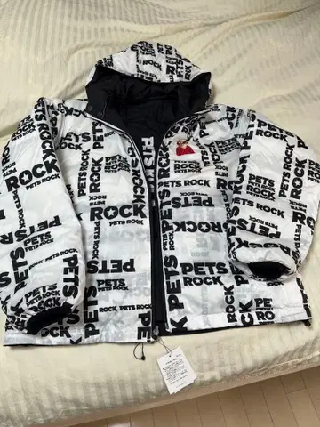 PET ROCK 다운 자켓 후드 부착
