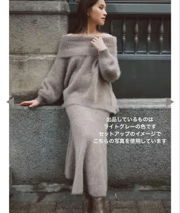 NOBLE x L'AUBE BLANC 폭스 캐시미어 니트 셋업