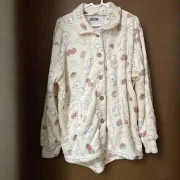 플리스 가디건 비숑 프리제 패턴 룸웨어 프리 사이즈 XL 가능
