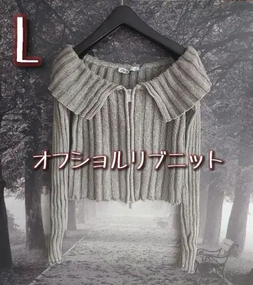 ZARA 자라 오프숄더 리브 니트 새상품 L 숏 기장 여성용