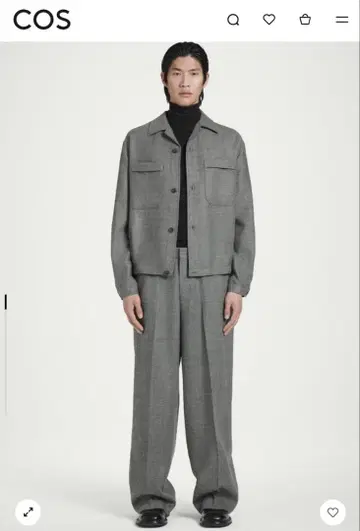 정가 41000엔 COS 울 셔츠/팬츠 셋업