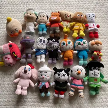 호빵맨 봉제 인형 묶음 판매 19점