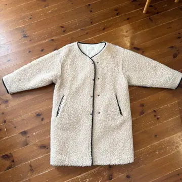 mite 보아 코트 아이보리