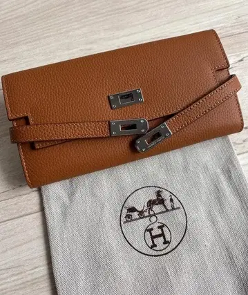 당일 발송 H 브라운 가죽 3단 폴더형 지갑 수납 가방 포함