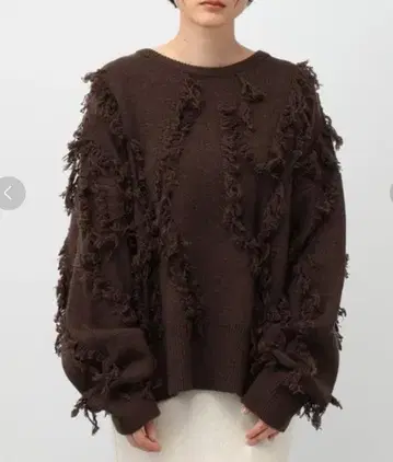 새상품급 apart by 아파트바이 프린지 니트 풀오버 브라운