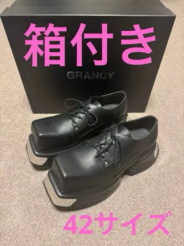 박스 포함 42 사이즈 GRANCY 메탈 플레이트 가죽 신발 42