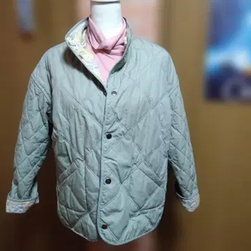 사만사 모스모스 퀼팅 자켓 꽃무늬 안감