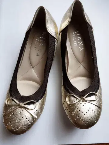 DIANA 골드 플랫슈즈