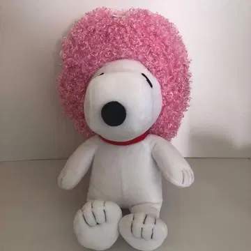 아프로 스누피 봉제 인형 사쿠라 모티브 핑크 헤어