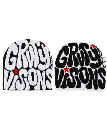 비니 니트 모자 스트릿 y2k 그런지 해외 블랙 화이트 2개 세트