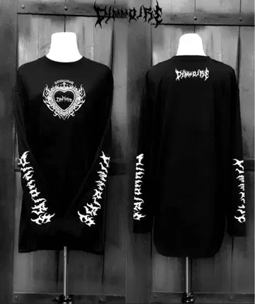 dimmoire 디무아르 롱t 하트 코어 블랙