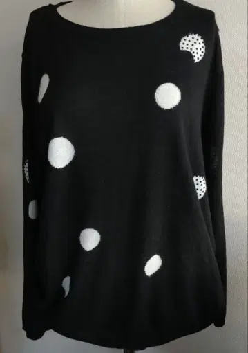 아비스테 Liebe 도트 무늬 긴팔 니트 스웨터 40/L