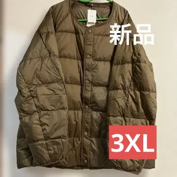 새상품 유니클로 남성용 리사이클 다운 자켓 브라운 3XL