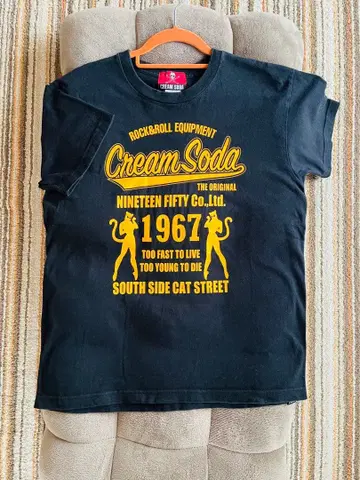 CREAM SODA T셔츠 L 블랙 1967년제