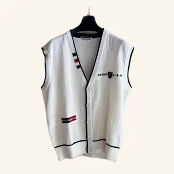 Munsingwear Grand-Slam 화이트 V넥 베스트