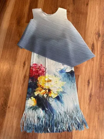 플라워 x 그라데이션 플리츠 셋업