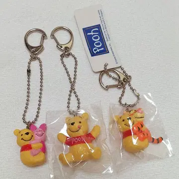 레어 푸우와 피글렛 티거 키링 3세트 안고 레트로