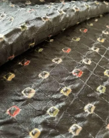 코몬 시보리 사슴 무늬 이중 기모노