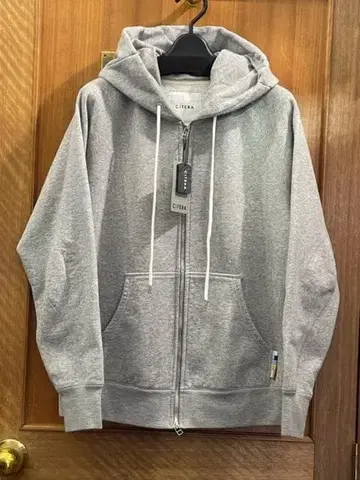 M 일본제 남성용 후드티 면 집업 후드티 미사용 새상품 그레이