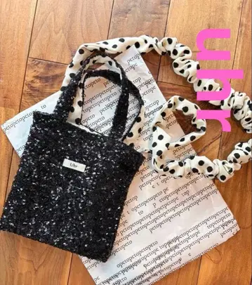 uhr 우아 엘르샵 스팽글 블랙 숄더백