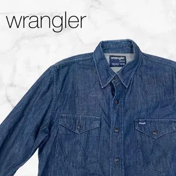 [ 랭글러 ] 인디고 블루 데님 청바지 원단 긴팔 셔츠