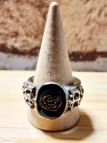 빈티지풍 실버 반지 장미 조각 실버링 21호 사이즈