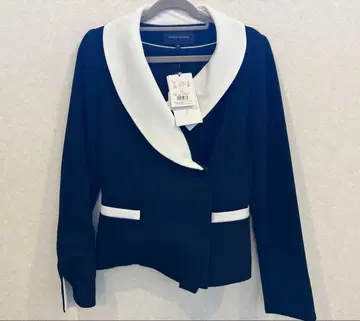 [택 포함 새상품] AKIKO OGAWA 노카라 자켓 블랙 화이트 38