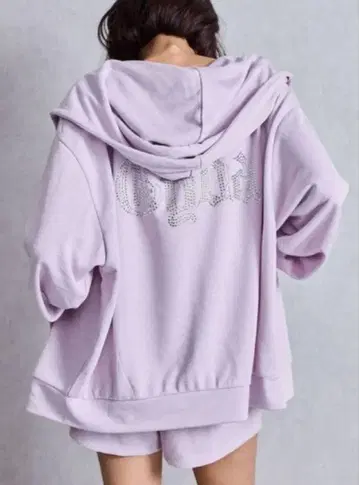 GYDA 큐빅 라메 후드티 퍼플