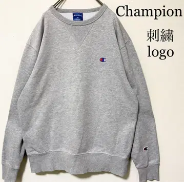 Champion 챔피온 로고 자수 크루넥 맨투맨 그레이