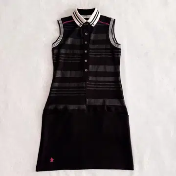 [ 새상품급 ] 먼싱웨어 슬리브리스 원피스 골프웨어 M 블랙