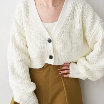 숏 가디건 화이트