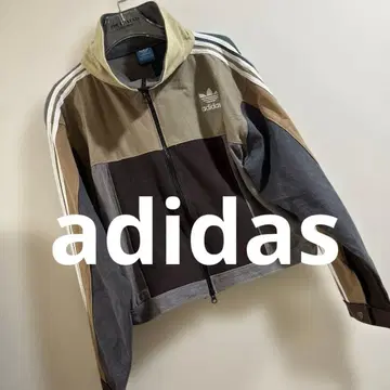 adidas 구제 의류 재구축 리메이크 데님 블루종 트랙 자켓 브라운