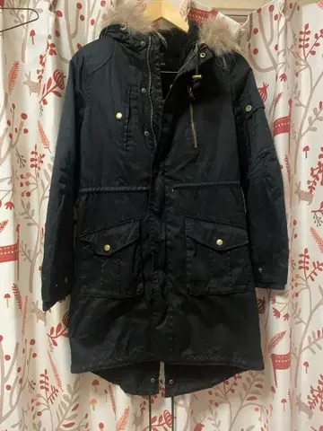 보아 라이너 부착 밀리터리 코트 38 블랙 모즈 코트 &byP&D