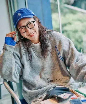 택 포함 새상품 Misayo 배색 풀오버 그레이