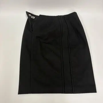 JIL SANDER 블랙 캐시미어 100% 타이트 스커트 무릎 기장