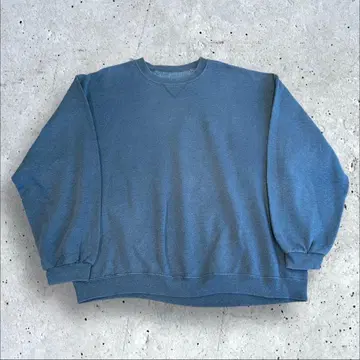 저지 무지 맨투맨 셔츠 남성용 L 사이즈 구제 의류 맨투맨 그레이