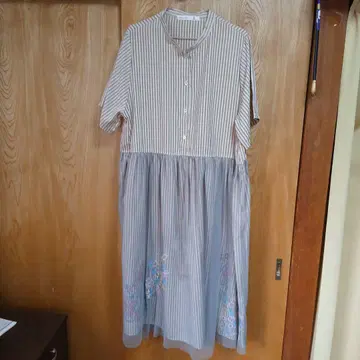 as know as de base 스트라이프 자수 튜닉 반팔 사이즈 3