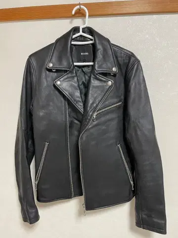 BEAMS 더블 라이더 자켓 S 사이즈 블랙