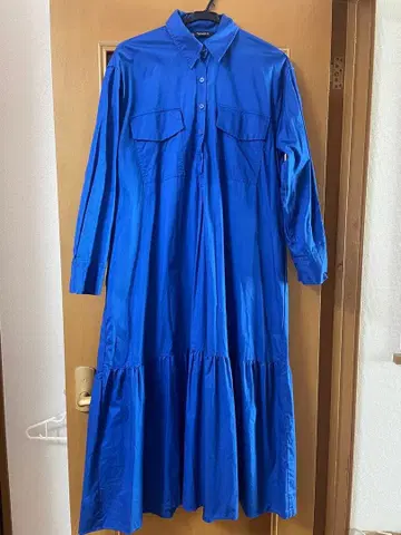 ZARA 파란색 셔츠 원피스 긴팔 S