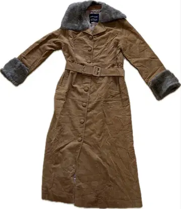 Miss Alice 브라운 퍼 롱 코트