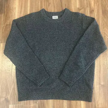 미사용 새상품 엘엘빈 러그 울 스웨터 크루넥 차콜 XXL