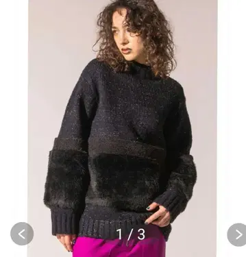 AULA AILA 퍼 니트 블랙