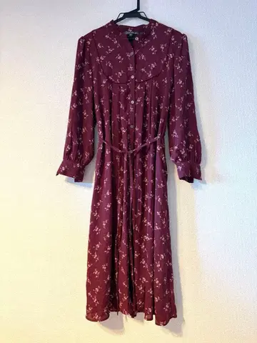 LAURA ASHLEY 꽃무늬 원피스 버건디