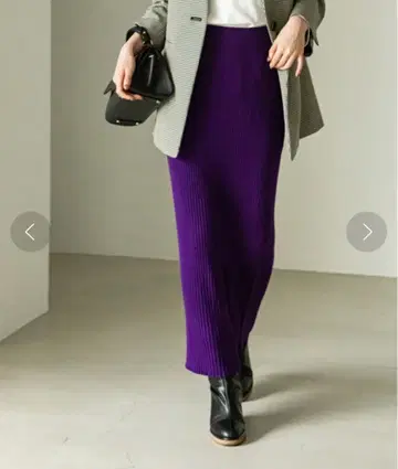 NOBLE 퍼플 리브 타이트 스커트