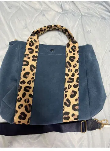 미사용! 러셋 레오파드 블루 스웨이드 백